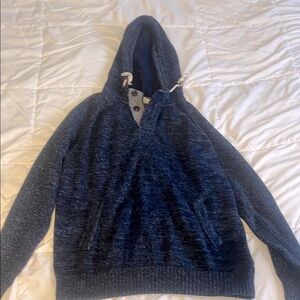 100% Cotton Men's Navy Blue Hooded Sweater L